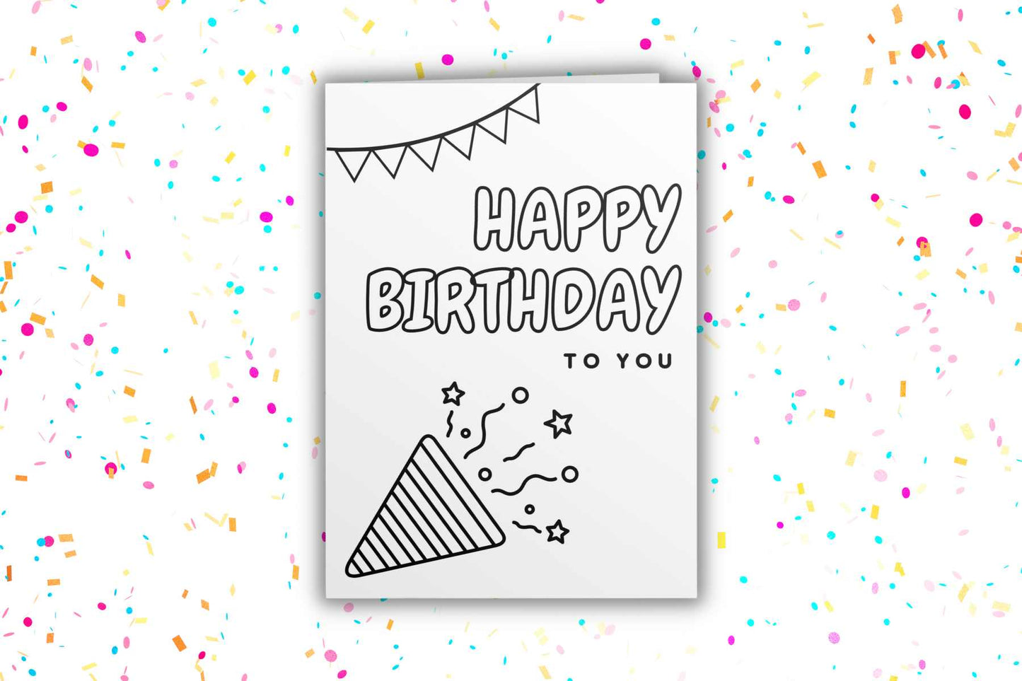 Megaphone Coloring Birthday Card