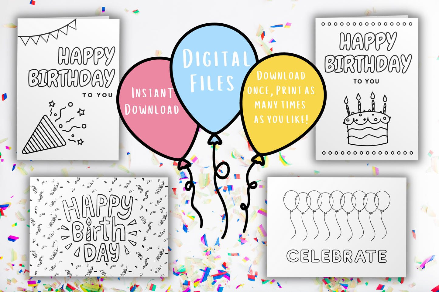 Birthday Card Bundle | Digital Download